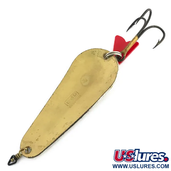Vintage   EGB Swiss made, 1/2oz Silver / Gold / Red / Brown fishing spoon #8881