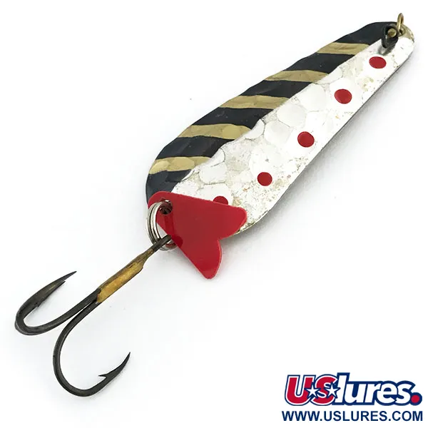 Vintage   EGB Swiss made, 1/2oz Silver / Gold / Red / Brown fishing spoon #8881