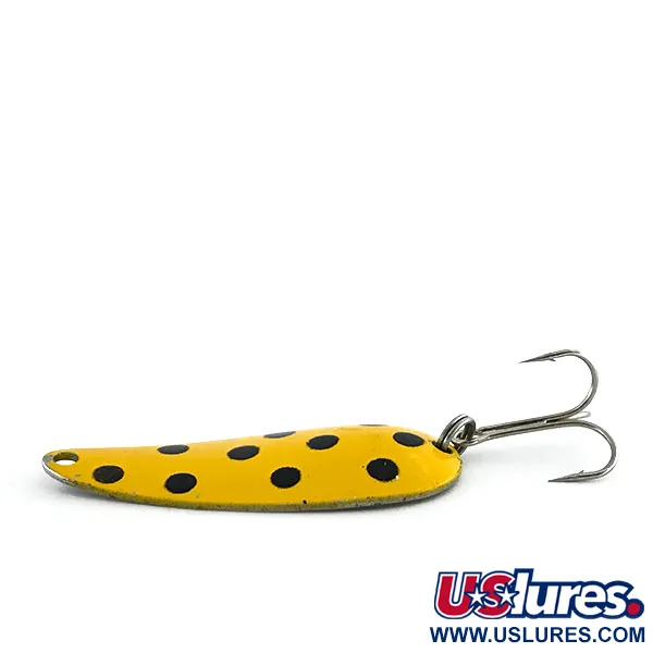 Vintage   Worth Chippewa Spoon, 1/3oz Yellow / Black / Nickel fishing spoon #8904