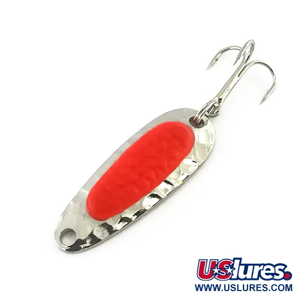 Vintage   Blue Fox Pixee UV, 3/16oz Hammered Nickel / Pink fishing spoon #8920