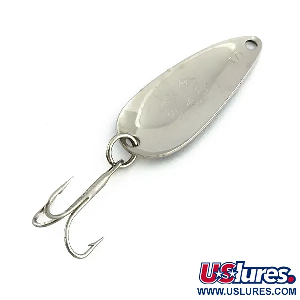 Vintage  Worth Chippewa Steel Spoon, 3/16oz Black / White / Nickel fishing spoon #8922