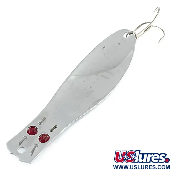 Vintage   Herter's GLH Canadian Spoon, 1oz Nickel / Red Eyes fishing spoon #8924