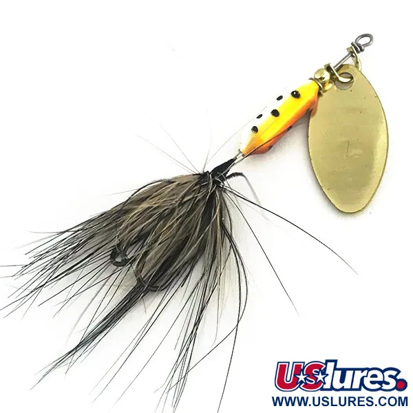  Yakima Bait Worden’s Original Rooster Tail, 3/32oz Gold / Brown Trout spinning lure #12586