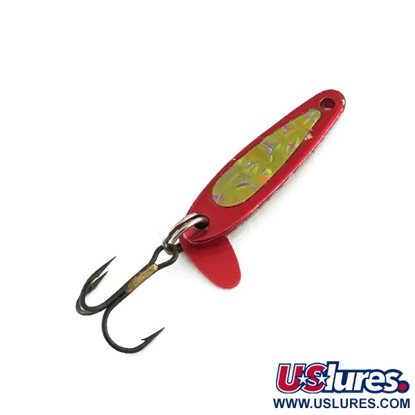 Vintage   Bay de Noc Swedish pimple, 1/16oz Red fishing spoon #8936