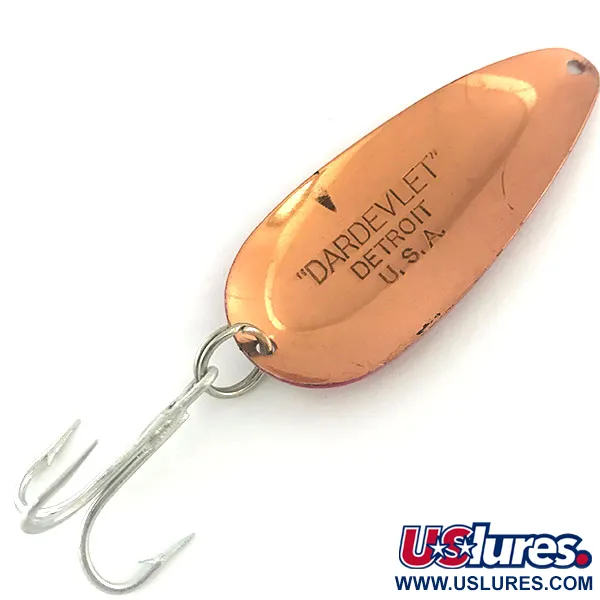 Vintage  Eppinger Dardevle Dardevlet , 3/4oz Red / White / Copper fishing spoon #8943