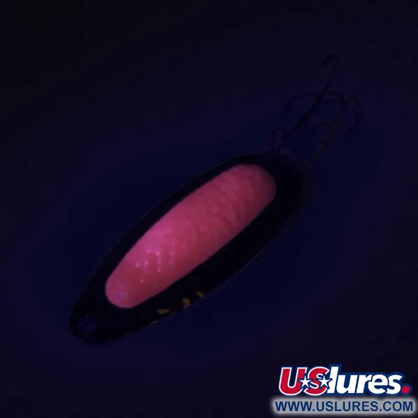 Vintage   Blue Fox Pixee UV, 1/2oz Hammered Nickel / Pink fishing spoon #8951