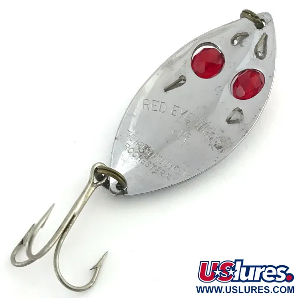 Vintage  Hofschneider Red Eye junior, 2/5oz Nickel / Red Eyes fishing spoon #8959