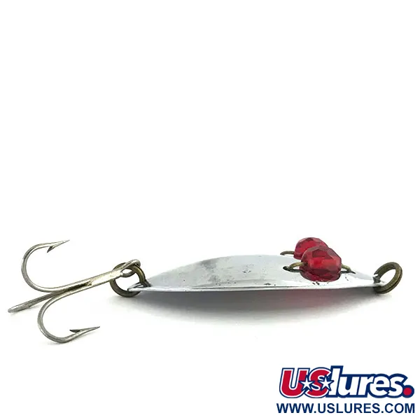 Vintage  Hofschneider Red Eye junior, 2/5oz Nickel / Red Eyes fishing spoon #8959