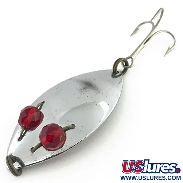 Vintage  Hofschneider Red Eye junior, 2/5oz Nickel / Red Eyes fishing spoon #8959