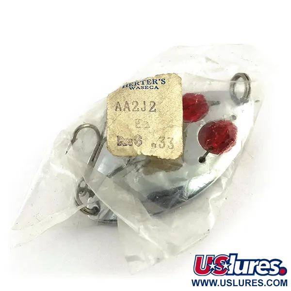   Herter's Glass eye spoon, 2/5oz Nickel / Red fishing spoon #8987