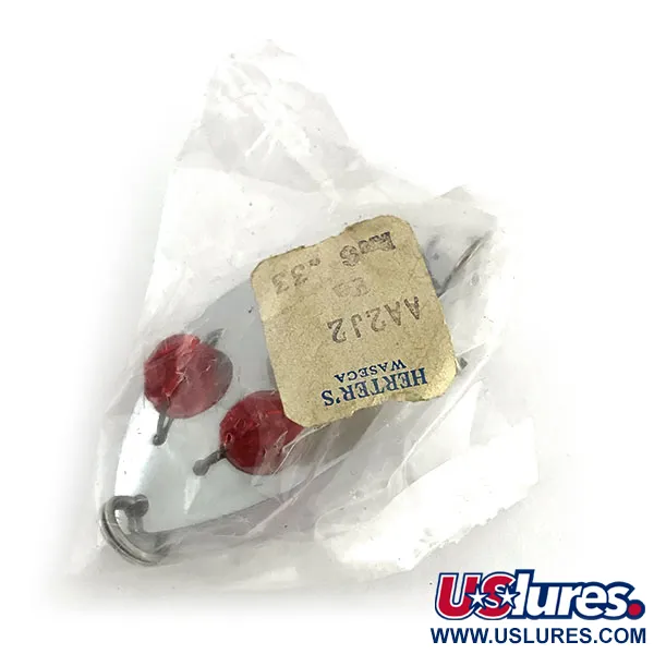   Herter's Glass eye spoon, 2/5oz Nickel / Red fishing spoon #8987