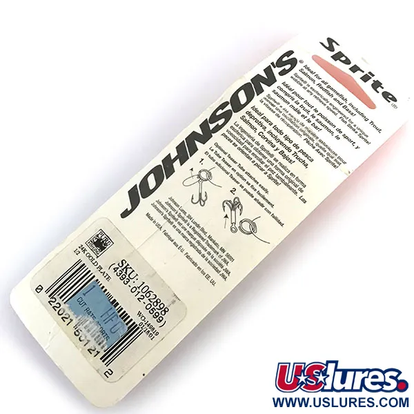   Johnson Sprite Gold Plated, 1/2oz Gold 24 Carat Gold Plated fishing spoon #8995