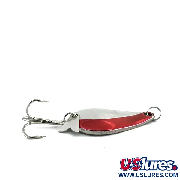 Vintage  Acme K.O. Wobbler, 1/4oz Nickel / Red fishing spoon #9003