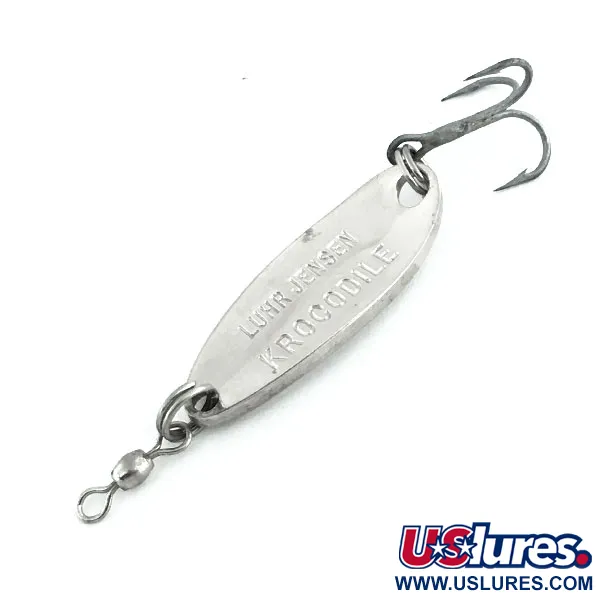 Vintage  Luhr Jensen Krocodile, 1/4oz Nickel fishing spoon #9011