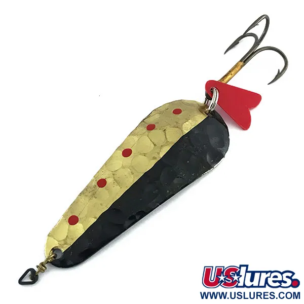 Vintage   EGB Swiss made, 1/2oz Silver / Gold / Red / Brown fishing spoon #9024