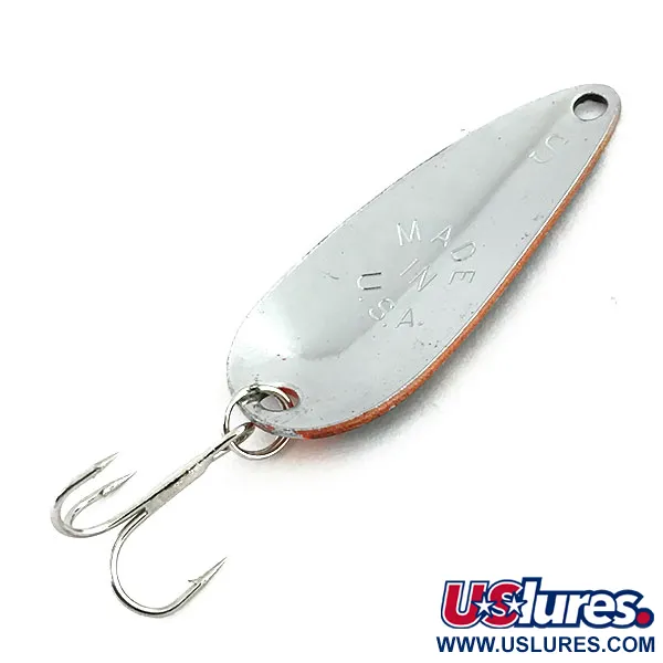 Vintage   Worth Chippewa Steel Spoon, 3/16oz red/black/nickel fishing spoon #22520