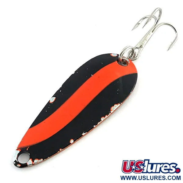 Vintage   Worth Chippewa Steel Spoon, 3/16oz red/black/nickel fishing spoon #22520