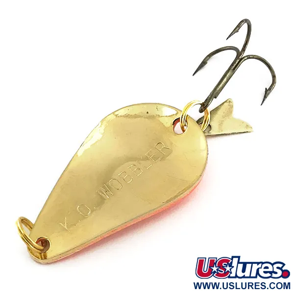 Vintage  Acme K.O. Wobbler, 1/2oz Gold / Orange fishing spoon #9027