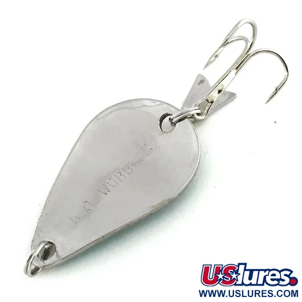 Vintage  Acme K.O. Wobbler, 1/4oz Nickel / Green fishing spoon #9028