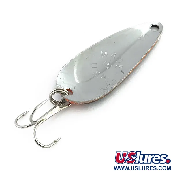 Vintage  Worth Chippewa Steel Spoon , 3/16oz Black / Orange Red / Nickel fishing spoon #9043