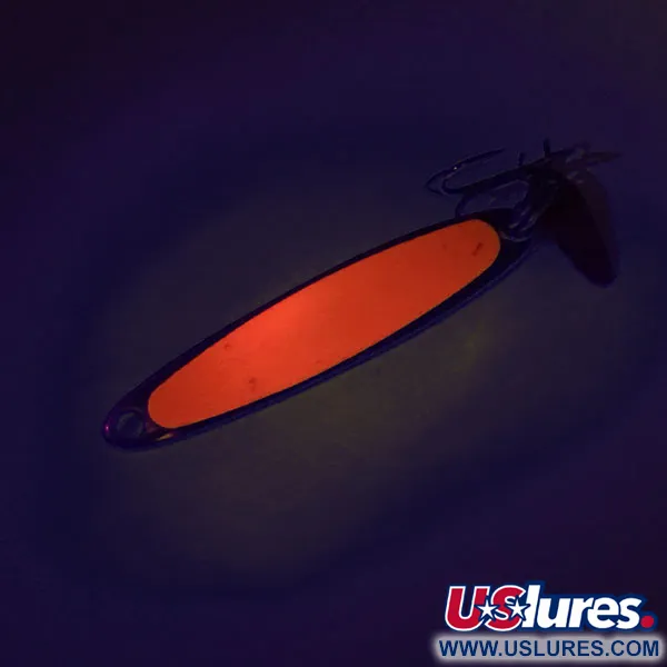 Vintage   Bay de Noc Swedish pimple UV, 3/16oz Nickel / Orange fishing spoon #9051