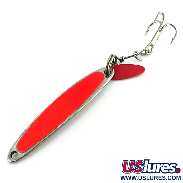 Vintage   Bay de Noc Swedish pimple UV, 3/16oz Nickel / Orange fishing spoon #9051