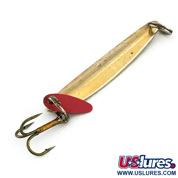 Vintage   Bay de Noc Swedish pimple, 3/16oz Gold / Green fishing spoon #9052