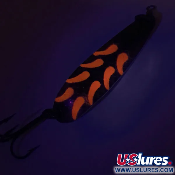 Vintage  Luhr Jensen Krocodile Die #4, 1/2oz Brass / Red fishing spoon #9058