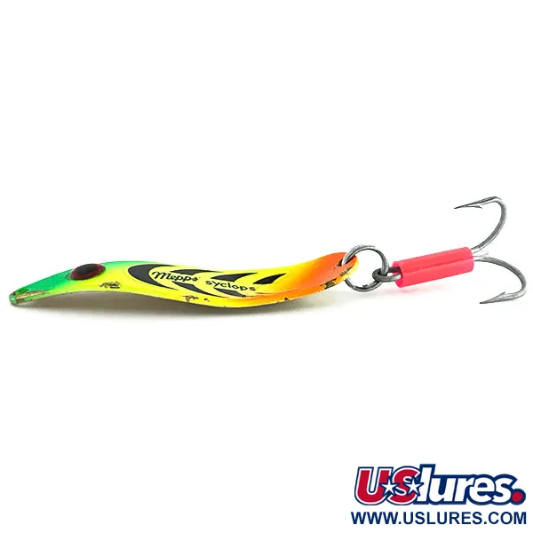 Vintage   Mepps Syclops 2, 3/5oz Fire Tiger fishing spoon #9065