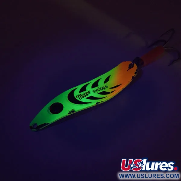 Vintage   Mepps Syclops 2, 3/5oz Fire Tiger fishing spoon #9065