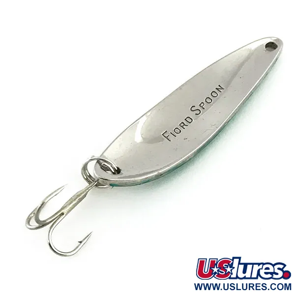 Vintage  Acme Fiord Spoon, 1/4oz Nickel / Green fishing spoon #9066