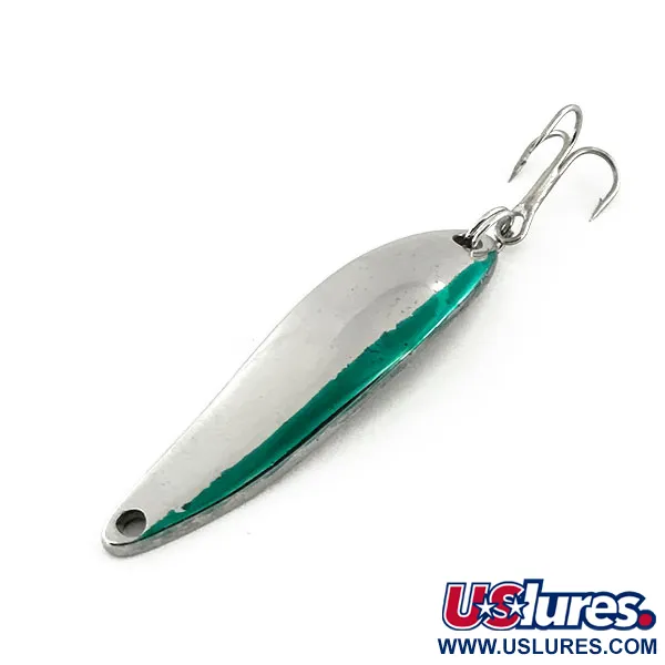 Vintage  Acme Fiord Spoon, 1/4oz Nickel / Green fishing spoon #9066