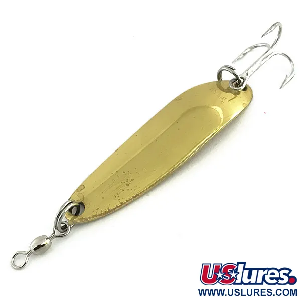 Vintage  Luhr Jensen Krocodile Die #3, 1/3oz Gold fishing spoon #9076