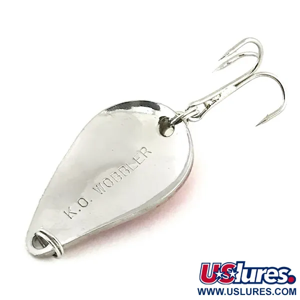 Vintage  Acme K.O. Wobbler, 1/4oz Nickel / Red fishing spoon #9079