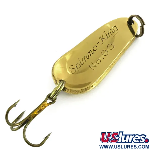 Vintage  Pecos River Spinno-King 00, 1/4oz Gold fishing spoon #9086
