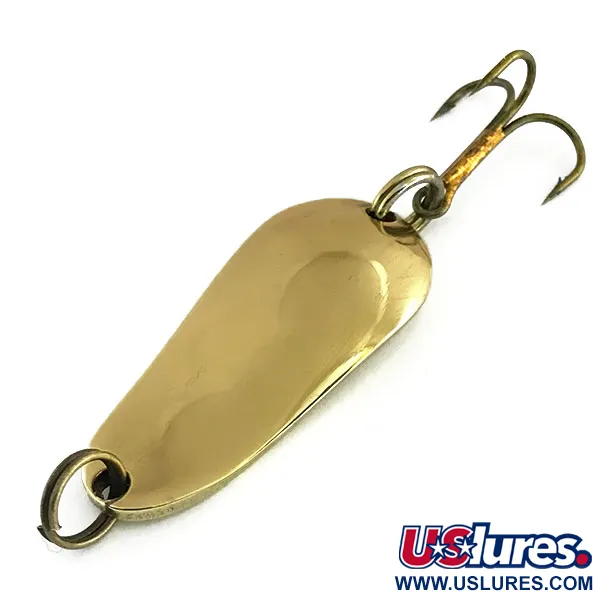 Vintage  Pecos River Spinno-King 00, 1/4oz Gold fishing spoon #9086