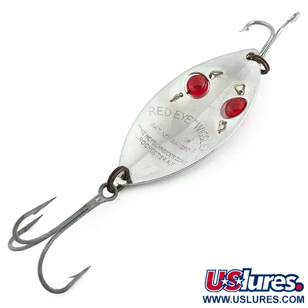 Vintage  Hofschneider Red Eye Wiggler, 1oz Nickel / Red fishing spoon #9088