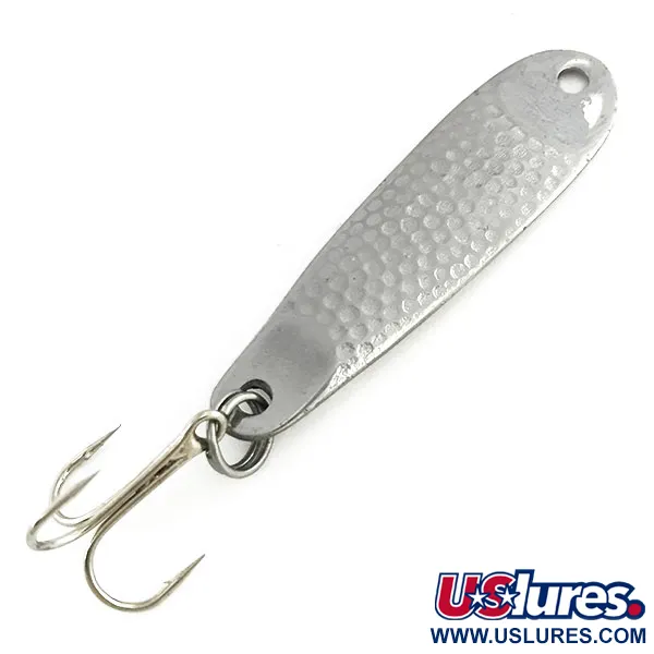 Vintage   Hopkins shorty 75, 3/4oz Hammered Silver fishing spoon #9098