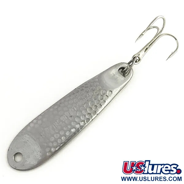 Vintage   Hopkins shorty 75, 3/4oz Hammered Silver fishing spoon #9098