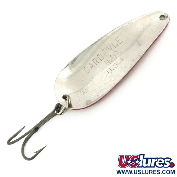 Vintage  Eppinger Dardevle Imp, 2/5oz Red / White / Nickel fishing spoon #9101