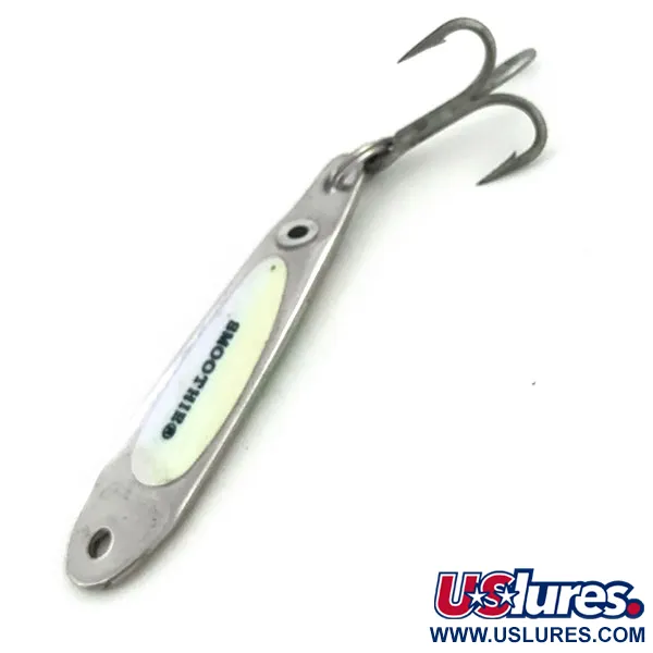 Vintage   Hopkins Smoothie Glow - Glow In Dark, 3/4oz Nickel / Green /  fishing spoon #9104