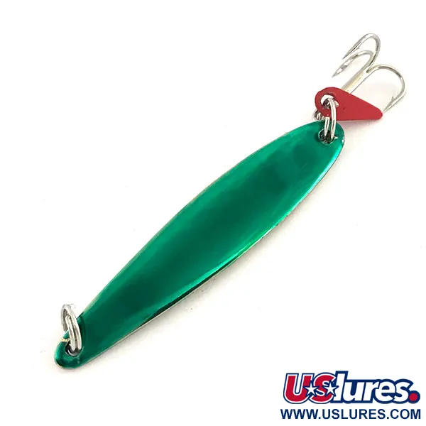 Vintage   Bay de Noc Swedish pimple, 1/4oz Nickel / Green fishing spoon #9130