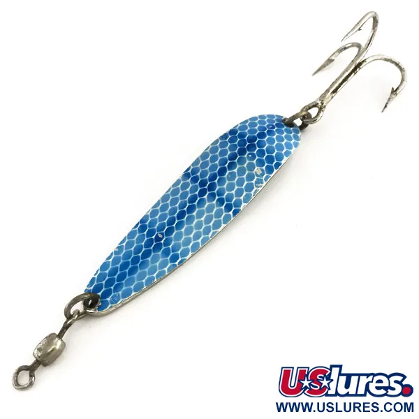 Vintage  Luhr Jensen Krocodile Die #4, 3/4oz Blue / Nickel fishing spoon #9138