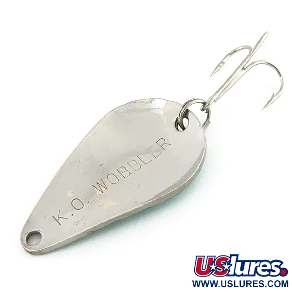 Vintage  Acme K.O. Wobbler, 1/2oz Nickel / Green fishing spoon #9156