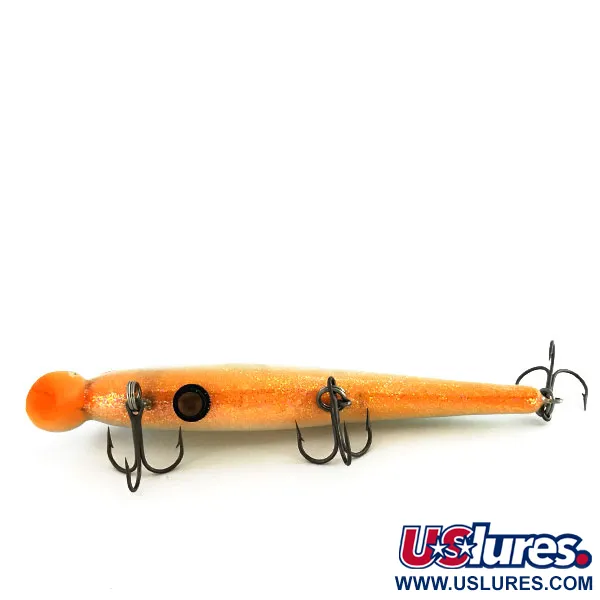 Vintage   Bill Norman Rip N Ric Jerk , 2/3oz White / Orange / Green fishing lure #9161