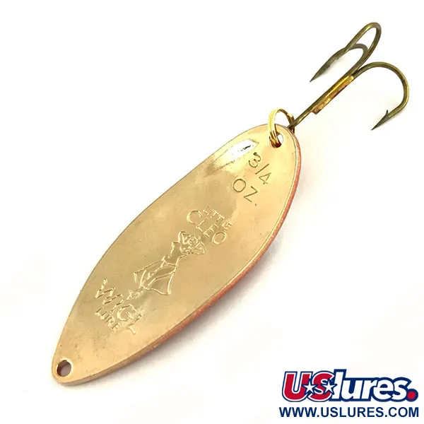 Vintage  Seneca Little Cleo (Hula Girl), 3/4oz Red / White / Gold fishing spoon #9174