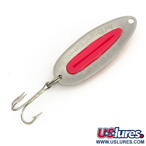 Vintage   Blue Fox Pixee , 1/4oz Hammered Nickel / Pink fishing spoon #9186