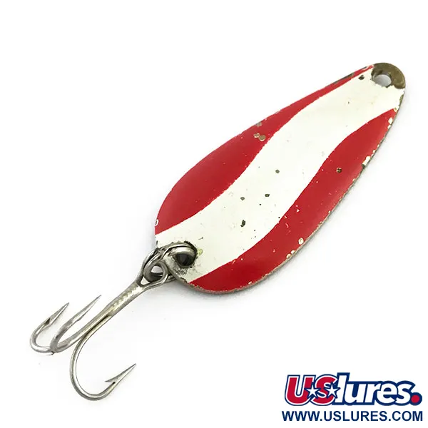 Vintage  Aeroplane Spinner Aero, 1/4oz Red / White / Brass fishing spoon #9206