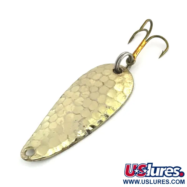 Vintage  Acme Wonderlure, 1/4oz Hammered Gold fishing spoon #9208