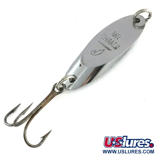 Vintage  Weber Mr Champ, 1/3oz Nickel fishing spoon #9217
